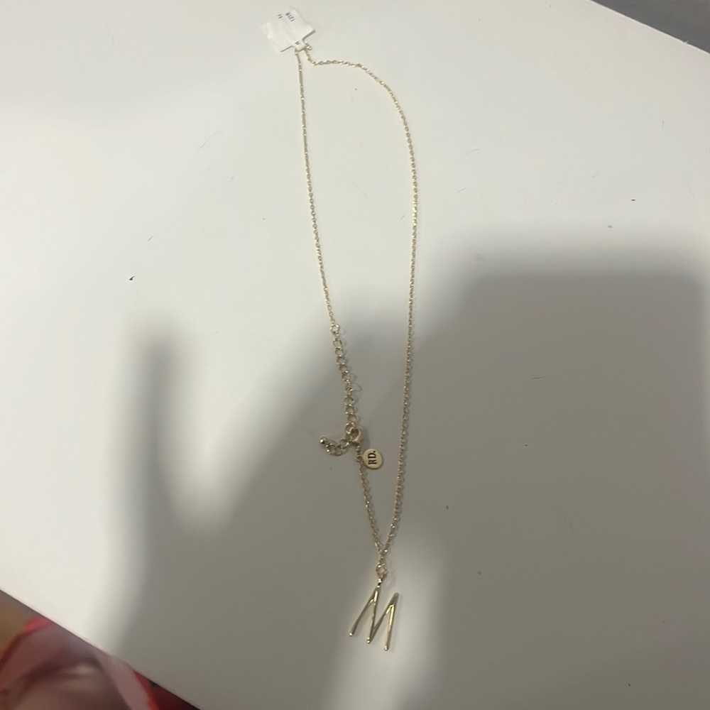 Gold M necklace